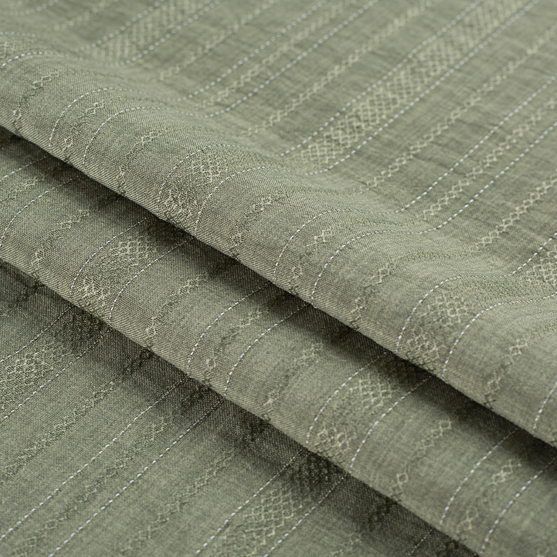HY557-Rayon 136GSM 99%P 1% Rayon Diamond Bergantian Ketebalan Garis Kain Lyocell