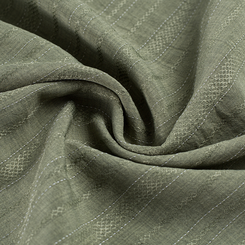 HY557-Rayon 136GSM 99%P 1% Rayon Diamond Bergantian Ketebalan Garis Kain Lyocell